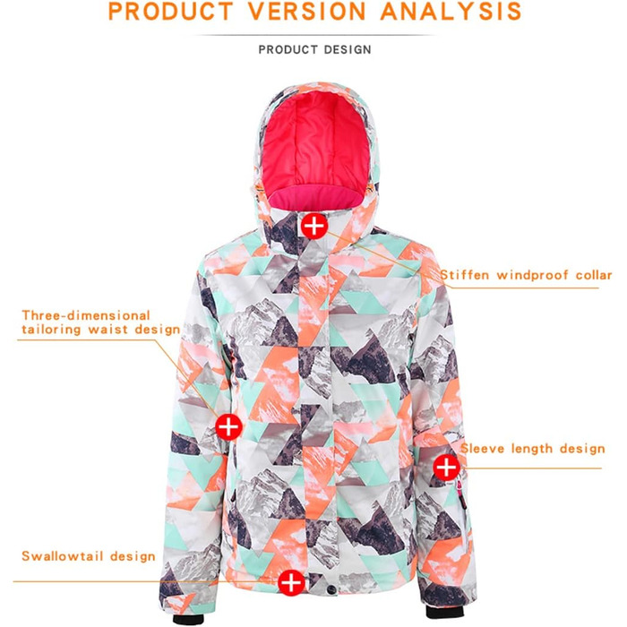 Жіночий комплект для сноубордингу та лижного спорту: куртка та штани, водонепроникний, вітронепроникний, теплий, для туризму, сноубордингу, лижного спорту, оранжевий+чорний, розмір L