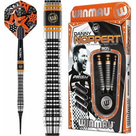 Професійний набір дартсів WINMAU Danny Noppert Signature Edition 2.0, вольфрамові дротики 18 г з оперенням та стрижнями