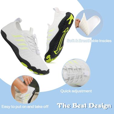 Чоловічі та жіночі аквашузи для плавання та серфінгу, швидко сохнуть, розмір 40 EU, білі