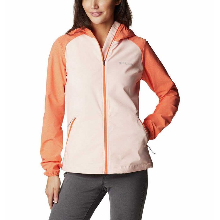 Жіноча софтшелл куртка Columbia Softshell, колір Heather Canyon 890 Peach Blossom / Sunset Orange, розмір M