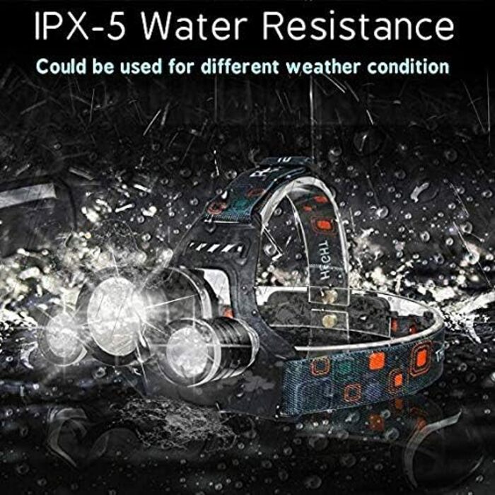 BESTSUN Головний ліхтар налобний світлодіодний перезарядна червоне світло налобний ліхтар USB 5000 Люмен для полювання, роботи, кемпінгу, риболовлі та нічного полювання (біле та червоне світло)