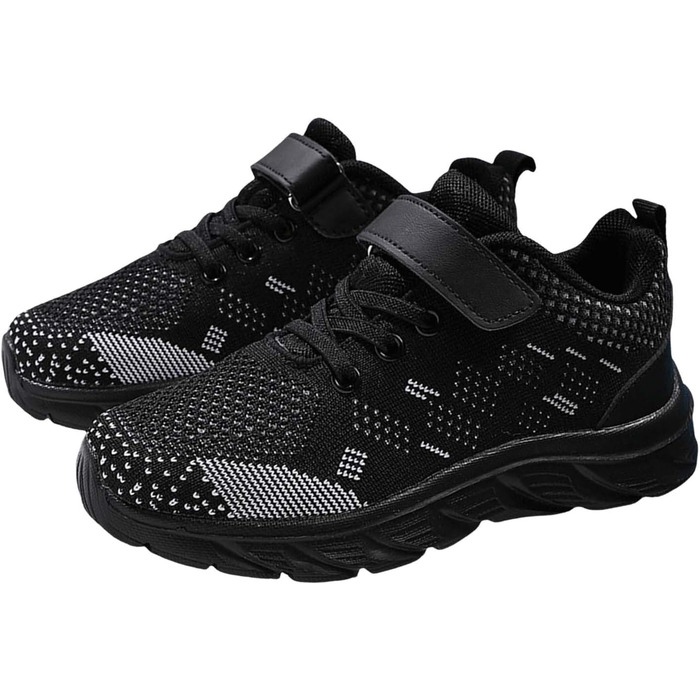 Дитячі спортивні кросівки для залу та вулиці: дихаючі, зручні, антиковзкі (03 Black, 28 EU)