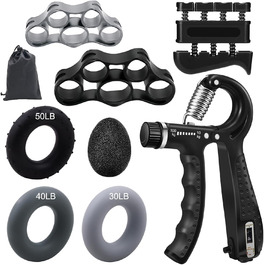 Тренування рук та пальців: набір 8шт, регульований тренажер для хвата, 10-100 кг, для терапії та зняття стресу