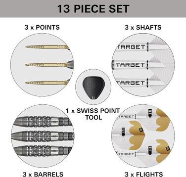 Дарти сталеві Target Darts Redux 90% Tungsten 22G (02) з оперенням Pro Ultra Nr. 6 та шафтами Pro Grip - професійний набір