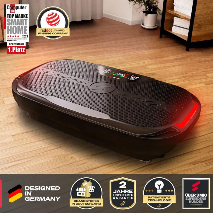 Вібраційна платформа Sportstech VP275 для дому, 3D фітнес-тренажер, LED-дисплей, антиковзка, керування через додаток