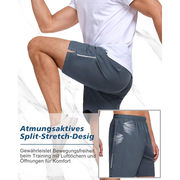 Чоловічі спортивні шорти для тренувань 3 шт. (Чорний, світло-блакитний, темно-сірий)