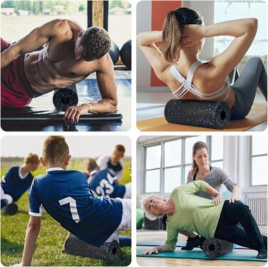 Набір ролерів для м'язів: Foam Roller, м'ячик для фасції, міні ролер, дуобол для йоги та фасціального тренінгу (синій)