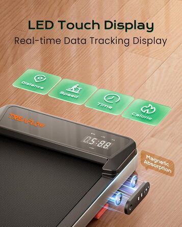 Біговий доріжка з нахилом для дому та офісу, 2.5 PS, портативна під стіл, вантажопідйомність 120 кг, з пультом ДУ, LED-дисплеєм (сріблястий)