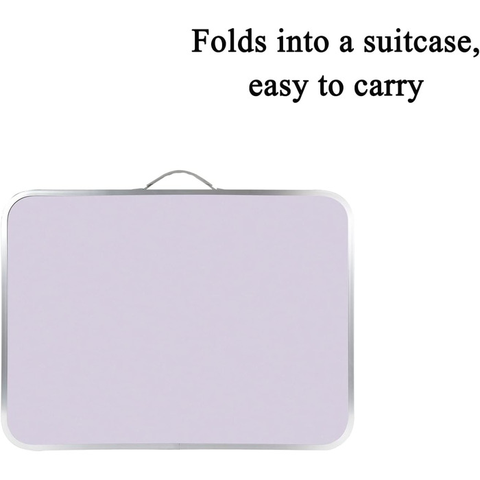 Складаний столик 60 см, портативний, для кемпінгу та пікніків, сад, на вулицю. Складаний стіл з алюмінієвим каркасом, регульована висота, 60 x 45 x 26 см, білий