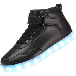 APTESOL LED кросівки високі, світлодіодні, USB зарядка, чорні, для жінок та чоловіків (37 EU)