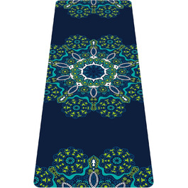 Yogamatka NuVeti з друком, 0,6 см, нековзна, для йоги, пілатесу та фітнесу, з сумкою, складна, легка, з велюру та натурального каучуку, 183x61 см