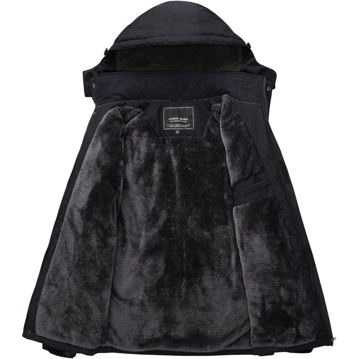 Зимова куртка MAGCOMSEN для чоловіків: тепла, водонепроникна, з капюшоном. Підходить для катання на сноуборді, активного відпочинку та роботи. Розмір L, чорний колір.