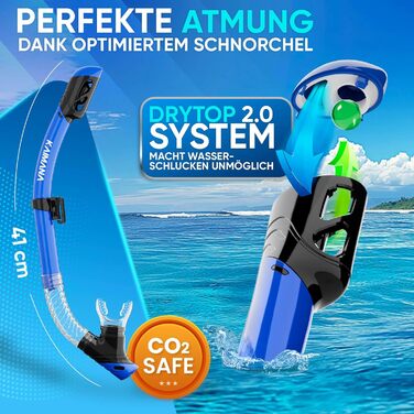 Комплект для снорклінгу Kaimana AquaVision Elite для дорослих з сумкою: маска та трубка