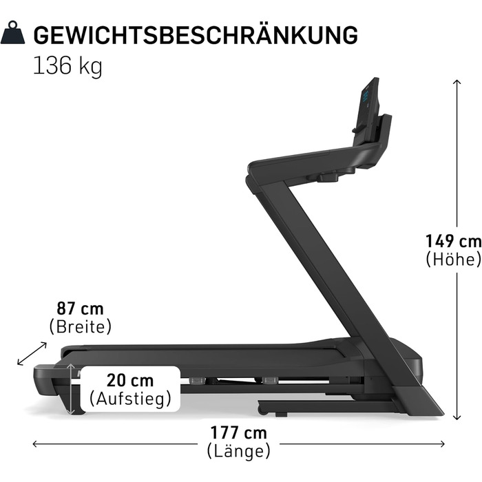 Бігова доріжка NordicTrack T Series 7: для дому, з регулюванням нахилу, Bluetooth, вантажопідйомність 136 кг