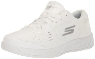 Кросівки для піклболу Skechers Viper Court Smash для жінок, біло-сріблясті, для залів та відкритих майданчиків, Relaxed Fit