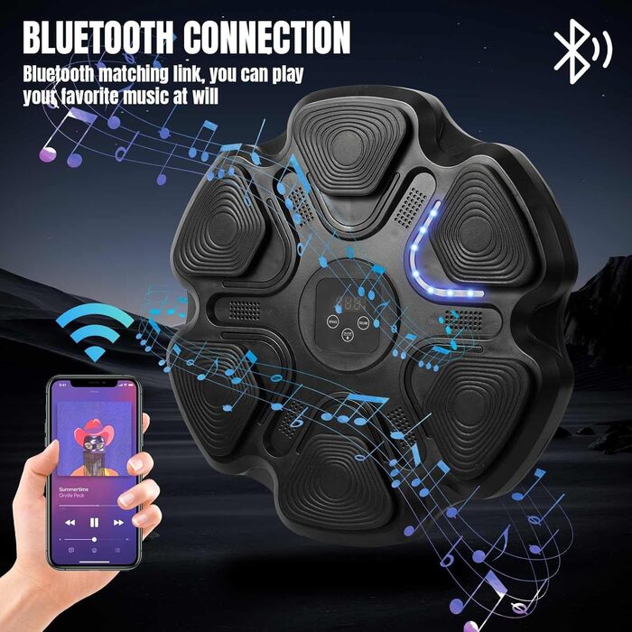 Музична скринька з Bluetooth, 9 режимів швидкості, настінний LED програвач, електронна розумна іграшка з підрахунком, біла, рукавички для дорослих