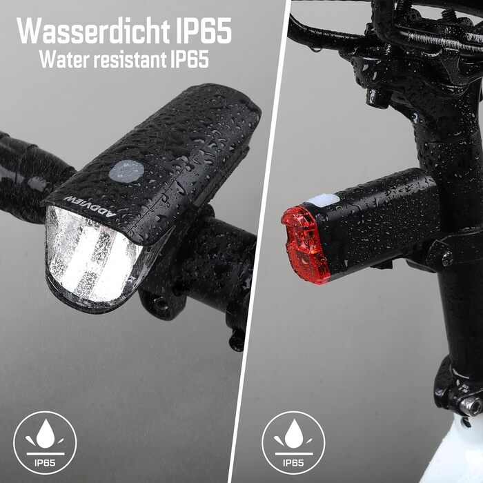 Набір велосипедних ліхтарів 40 Lux Stellar: переднє та заднє світло, сертифіковане StVZO, водонепроникне, LED з індикатором заряду батареї, для щоденного використання та їзди на роботу