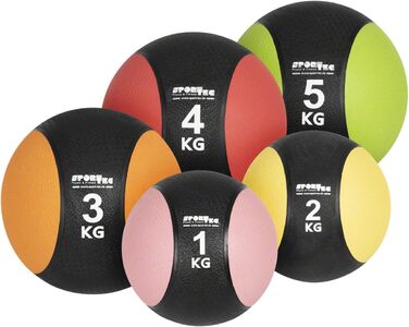 Набір медичних м'ячів Sport-Tec 6 шт., 1-5 кг зі стійкою