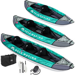 Aqua Marina Laxo-380 Надувний каяк для 2-3 осіб, комплект з веслом, насосом і рюкзаком, 380×90 см