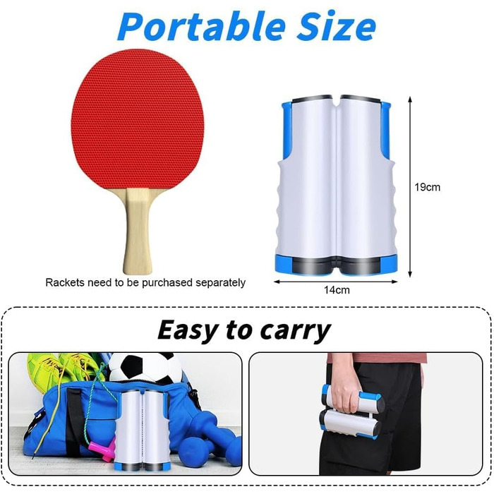 Мережа для настільного тенісу Flintronic, висувна, портативна, 170 см, для гри в приміщенні та на вулиці