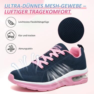 Жіночі кросівки для фітнесу та бігу Laufschuhe синьо-рожеві з амортизацією та підтримкою стопи (36 EU)