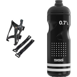 Фляготримач SKS GERMANY ANYWHERE TOPCAGE та м'яка велосипедна пляшка SIGG Pulsar, чорна, комплект для велосипеда