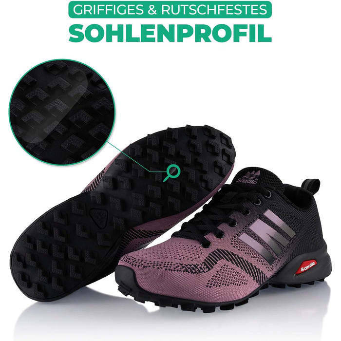 Трекінгові черевики для жінок та чоловіків, дихаючі, для трекінгу та трейлраннінгу, розмір 39 EU, фіолетово-чорні