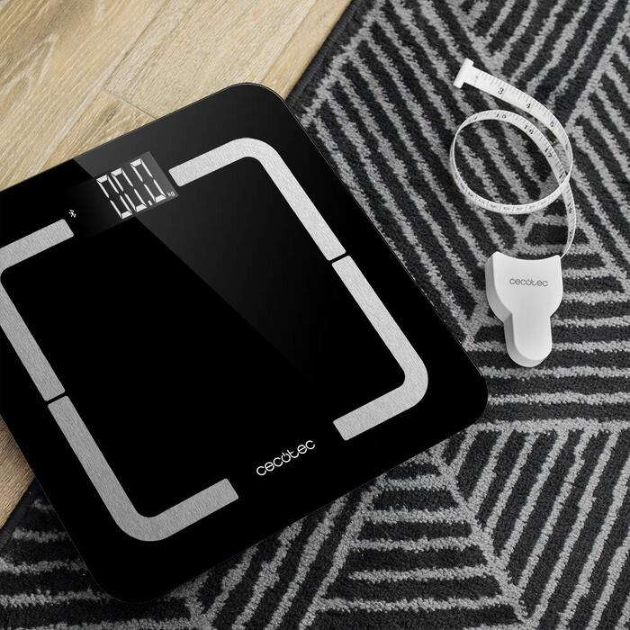 Розумні ваги Cecotec Surface Precision 9750 Smart Healthy з біоімпедансом, Bluetooth, 10 параметрів здоров'я, загартоване скло, чорні (30 x 30 см)