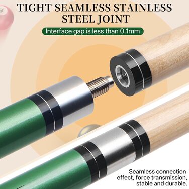 Набір більярдних київ Kmise Pool-Queue-Stick Set – 147 см, канадський клен, професійні, для дорослих, різні кольори, для барів, дому, київ для більярдного столу