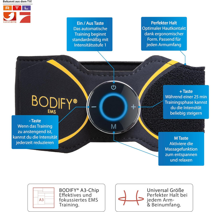 Bodify® 2в1 EMS тренажер для рук і ніг Pro – електростимулятор м'язів рук і ніг, для зміцнення та нарощування м'язів, універсальний м'язовий тренажер для чоловіків і жінок, оригінал