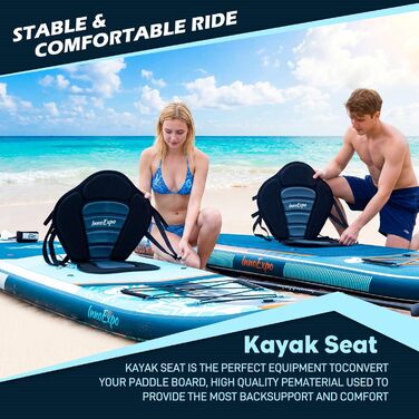 Надувні SUP-дошки InnoExpo 11' з преміум аксесуарами: стабільний дизайн, неслизьке покриття, комплект для каяка (підходить для молоді та дорослих)