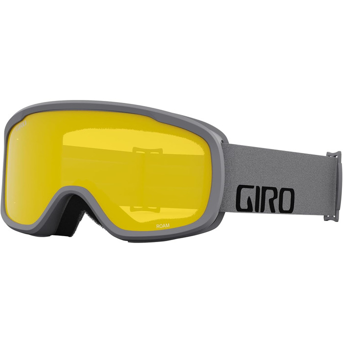 Лижна маска Giro Roam для чоловіків, жінок і підлітків, 2 змінні лінзи, антифог, OTG, сірий логотип, бурштиново-червона/жовта