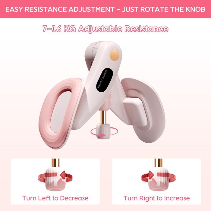 Тренер для впрас для тазового дна для жінок, обладнання для тренування тазового дна, тренажер для тазового дна, безпечне обертання на 360°, плавне регулювання ваги 7-16 кг, обладнання для фітнесу вдома, зелений без лічильника (рожевий без лічильника)