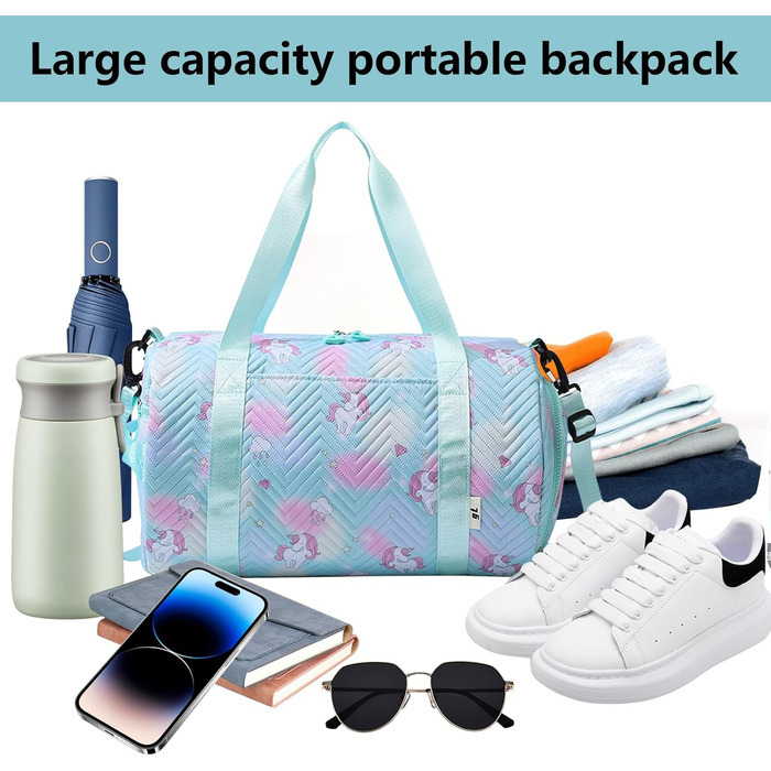 Спортивна сумка з єдинорогом, маленька, унісекс (зелена)