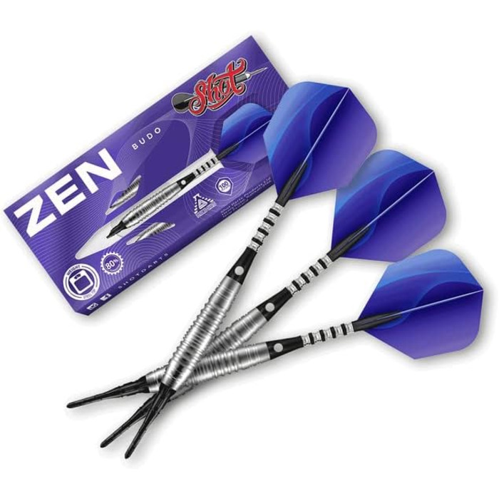 Дартси Shot! Zen Budo 80% вольфрамові, професійні, 20 г, м'який пластиковий наконечник, набір для дорослих, Нова Зеландія, дизайн для жінок і чоловіків