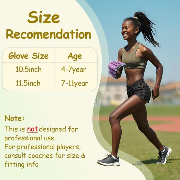 Рукавичка для бейсболу Urby для лівшів, дитяча (7-11 років), чорно-фіолетова, 11.5 дюймів