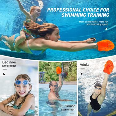 Набір ручних плавальних весел (2 шт.) для тренувань, дорослих та дітей, унісекс (зелені)