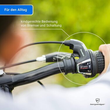 Дитячий велосипед Bergsteiger Kansas 20 дюймів, рожевий, для дівчаток 6-9 років, Shimano 6 швидкостей, гірський, з білими шинами