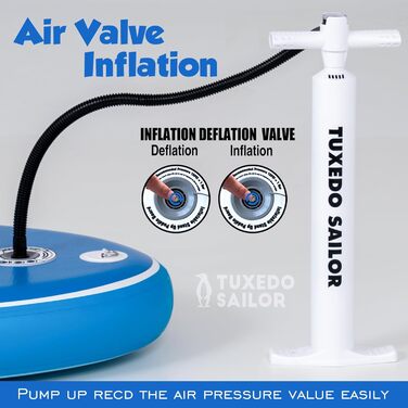 Надувний SUP борд Tuxedo Sailor Stand Up Paddle Board з аксесуарами, для дорослих та підлітків, блакитний та жовтий