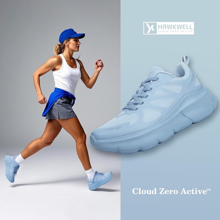 Жіночі кросівки Hawkwell Cloud Zero для ходьби та тенісу, з амортизацією, дихаючі, для спорту, фітнесу, тренувань, бігу, з антиковзкою підошвою, для медичних цілей (40 EU, Синій)