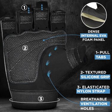 Фітнес рукавички RDX для чоловіків та жінок, рукавички для тренувань, силових вправ, з антиковзким покриттям та захистом зап'ястя, для залу, бодібілдингу, HIIT, важкої атлетики (білі, L)