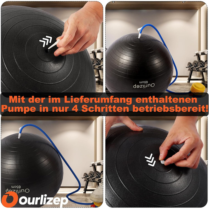 Фітбол для фітнесу, йоги та офісу 55/65 см (зелений/темно-сірий) з насосом