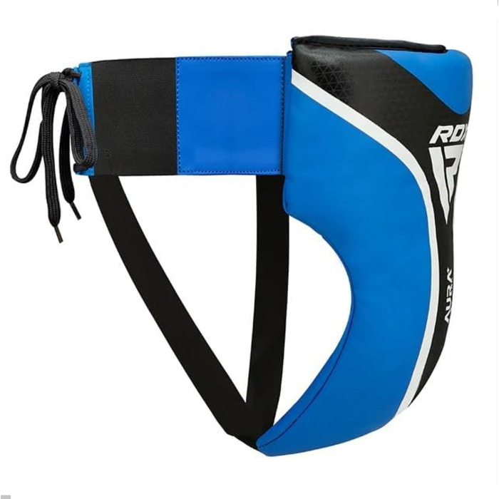 Захист для боксерів RDX Aura T17: бокс, MMA, муай-тай, бойові мистецтва. Захист голови, EVA-подушка, PVC-чаша, дихаюча тканина (Blue, M)