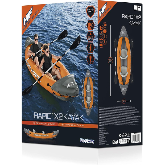 Надувний каяк Hydro Force Lite Rapid X2 - для сплавів та відпочинку на воді