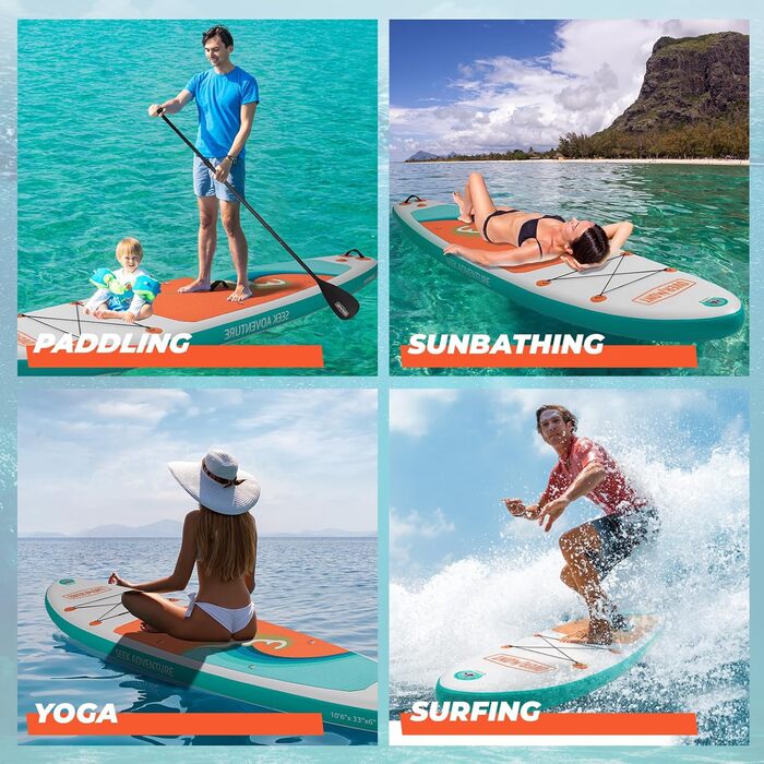 Надувний SUP Борд Overmont - Комплект для Станд-Ап Падлбордингу з Аксесуарами (Пумпо, Весло, Леш, Рюкзак)