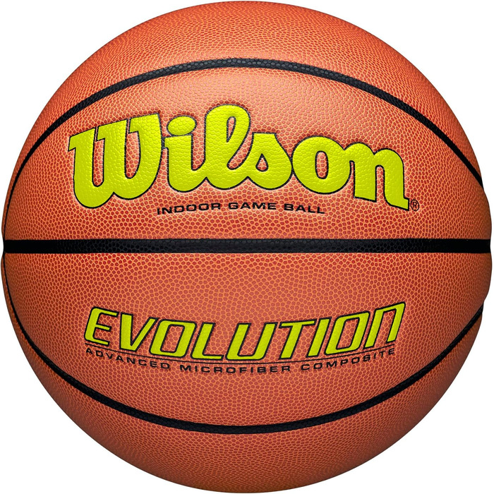 Баскетбольний м'яч Wilson Evolution для ігор, офіційний розмір, преміум-якість