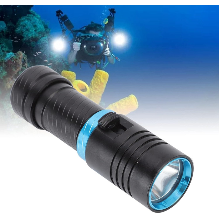 Підводний ліхтар для дайвінгу, професійний, 150м, водонепроникний IPX8, регулювання яскравості, LED L2, для підводного плавання