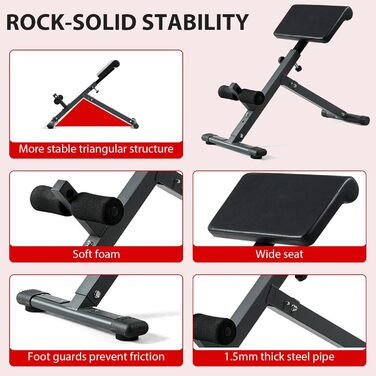 Тренажер для спини з гіперекстензією, регульований, до 150 кг. Ідеально для дому. Розвантажує м'язи спини, стегон та пресу.