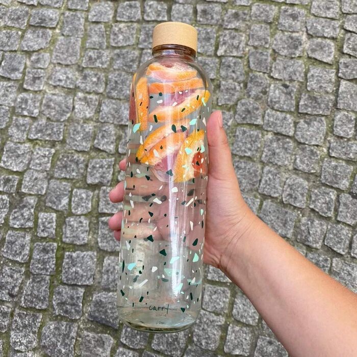 Скляна пляшка для води Carrybottles 1 л, спортивна, BPA-free, герметична, для газованої води, екологічна, без пластику, вироблено в Німеччині
