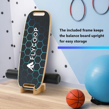 Дошка для балансу Flycoop, дерев'яна, для дорослих, indoorboard, серфінг в приміщенні, trickboard, чорний колір